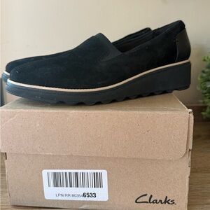 Clarks Black Suede Casual Comfortable Shoes